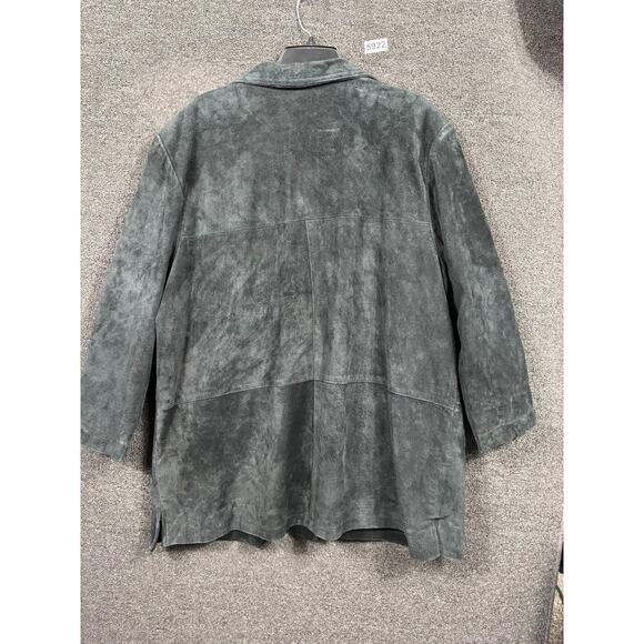 Jessica Holbrook Coat Womens 2XL Gray Faux Suede Button Front Car Coat Pockets - Picture 2 of 6